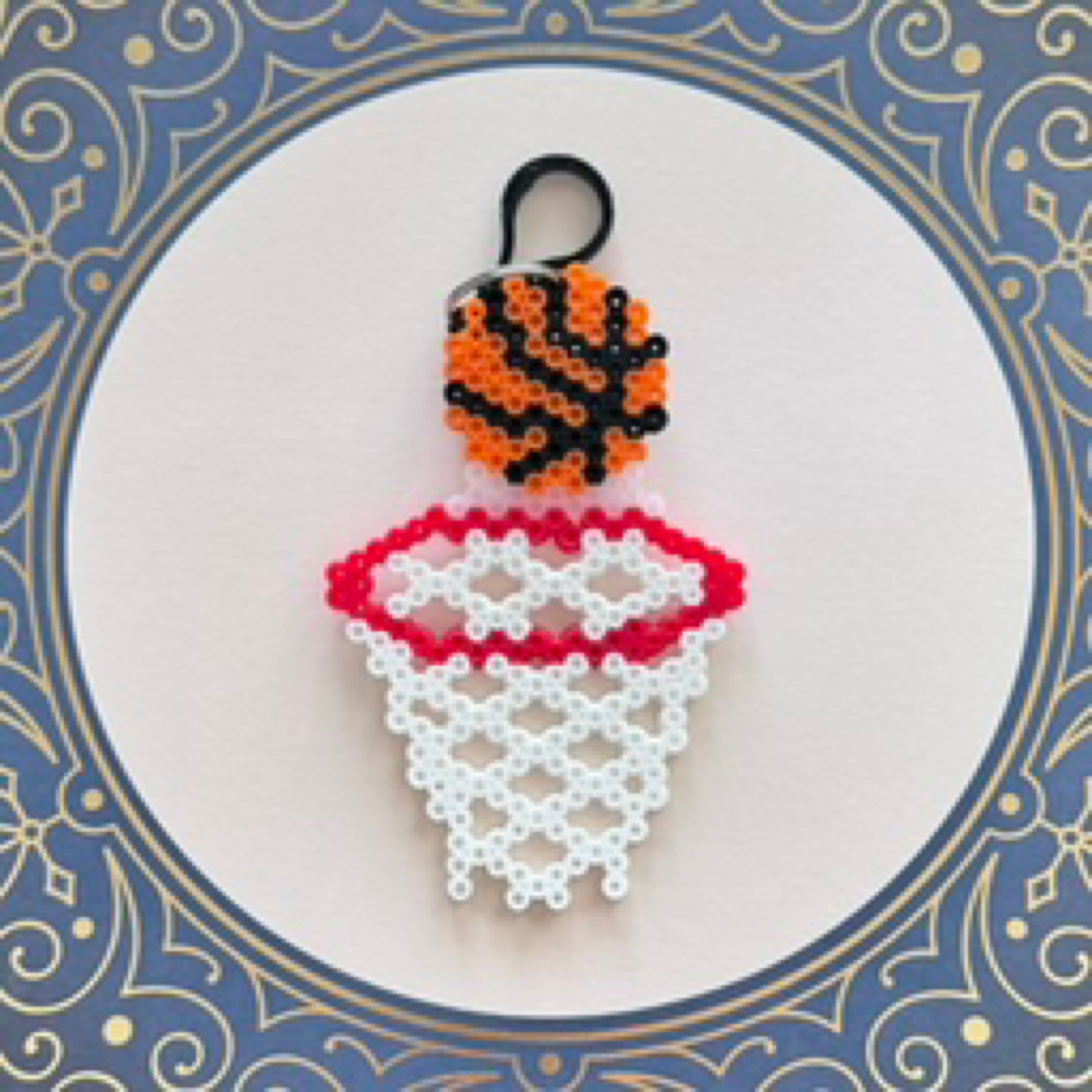 Nothin' But Net Perler Bead Keychain Large Geeks Greeks